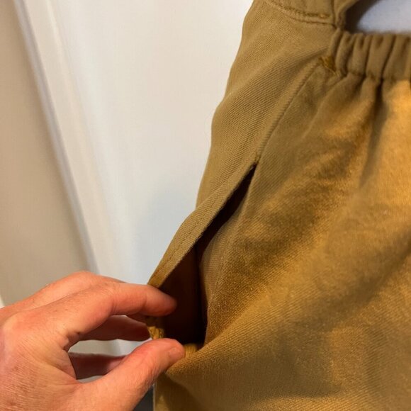 OAT New York Honey Mustard Bow Back Button Front Flounce Dress, Size Small - Picture 15 of 16